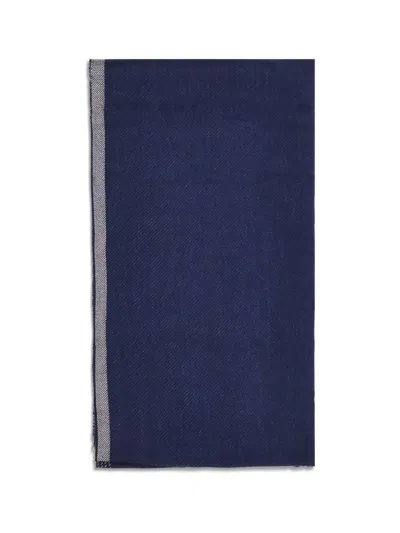 Brunello Cucinelli Wool-cashmere Stripe Scarf In Blue