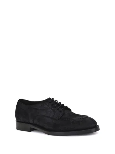 Brunello Cucinelli Almond Toe Lace-up Shoes In Black