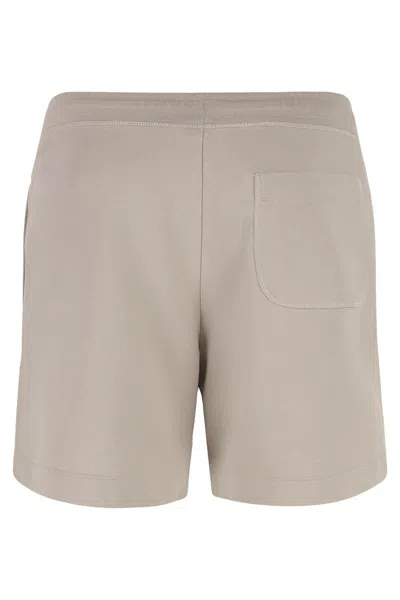 Canada Goose Drawstring Waist Cotton Bermuda Shorts In Neutral