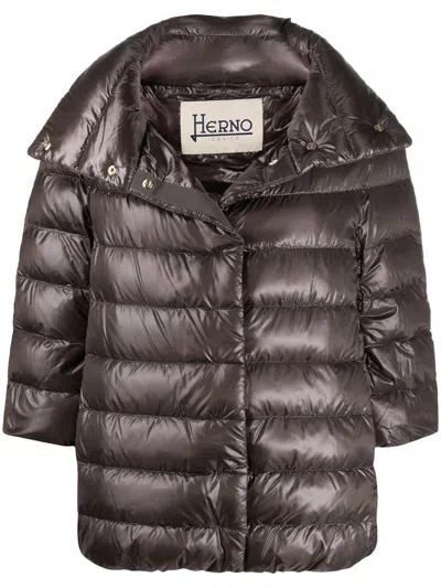 Herno Women Aminta Nylon Cape In Brown