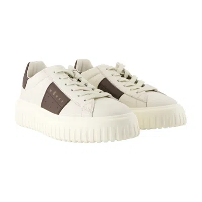 Hogan Sneakers Striped Panel Flat Sole In White