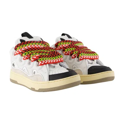 Lanvin Exaggerated Silhouette Leather And Rubber Sneakers