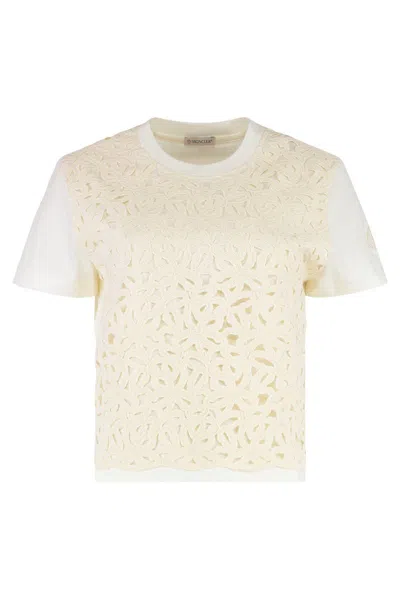 Moncler Cotton Crew-neck T-shirt In Neutral
