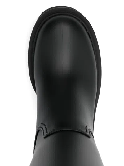 Moncler Kickstream High Rain Boots, Women, Black, Size: 41