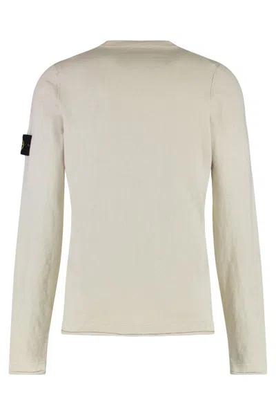 Stone Island Crew-neck Cotton Blend Sweater In Neutral