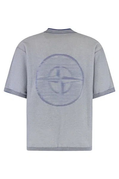Stone Island Short Sleeve Cotton Sweater In Gray
