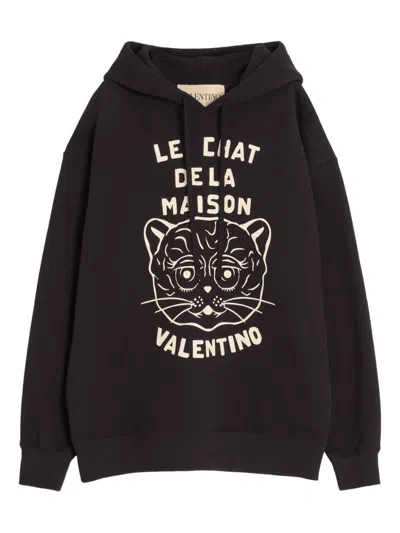 Valentino Garavani Sweatshirt With Le Chat De La Maison Patch In Black