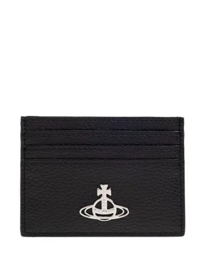Vivienne Westwood Orb Logo-plaque Card Holder In Black