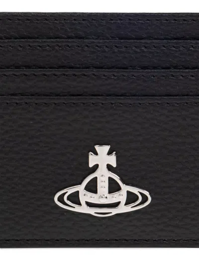 Vivienne Westwood Orb Logo-plaque Card Holder In Black