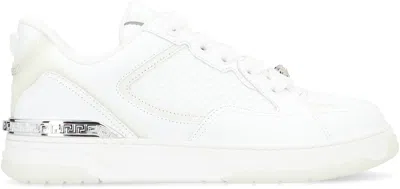 Versace Sneakers With Embossed Logo In White
