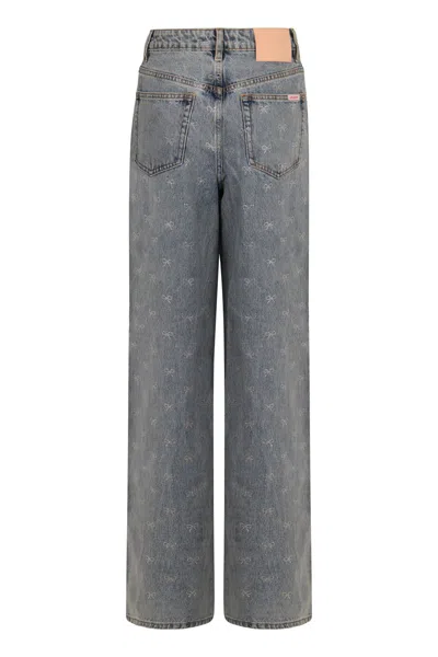 Self-portrait Wide-leg Jeans In Black