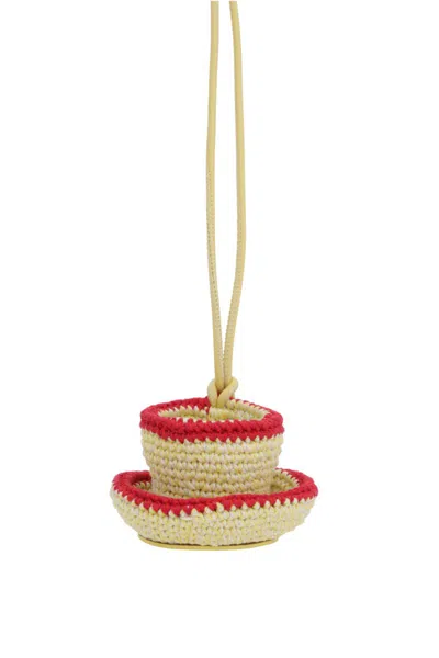 Jw Anderson Tea Cup-pendant Bag Strap In Red