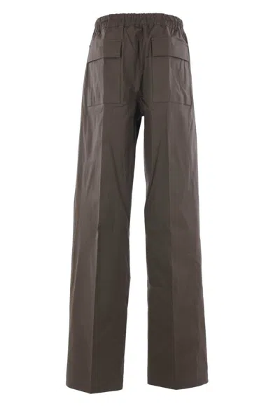 Rick Owens Elastic Waist Casual Pants In Brown