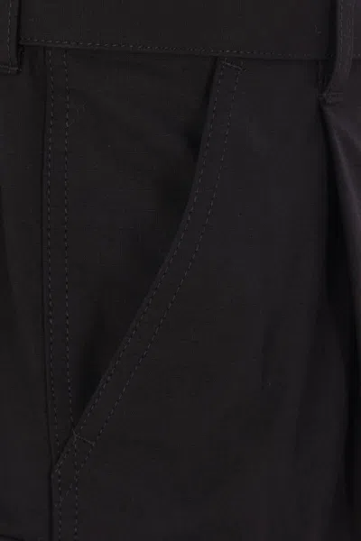 Sacai Twill Wide-leg Trousers In Black