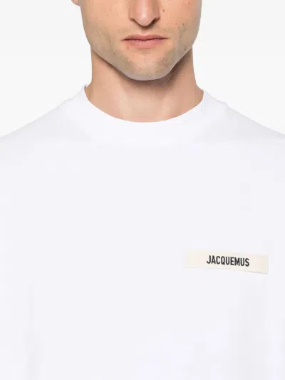 Jacquemus Le Tshirt Gros Grain Cotton Ls  T-shirt In White