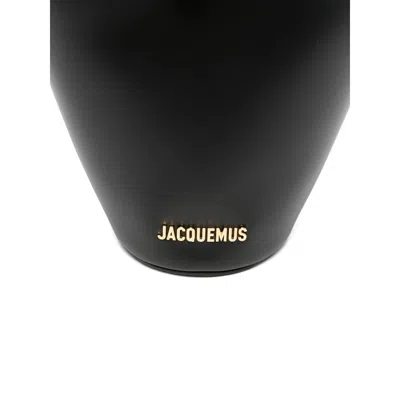 Jacquemus The Medium Bambola Asymmetric Leather Bucket Bag In Blue