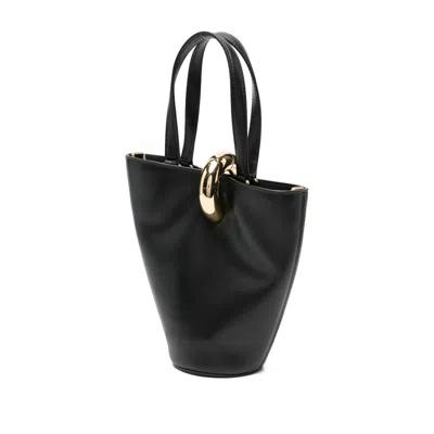 Jacquemus The Medium Bambola Asymmetric Leather Bucket Bag In Blue
