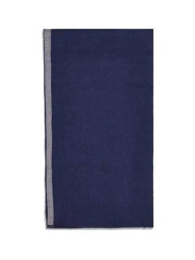 Brunello Cucinelli Wool-cashmere Stripe Scarf In Blue