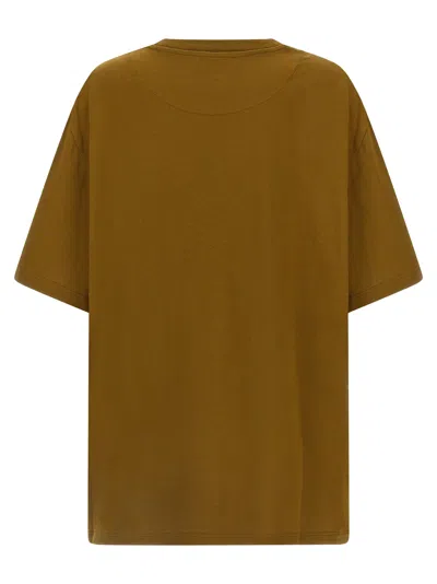 Attico Embroidered Logo T-shirt With Asymmetric Hem In Green
