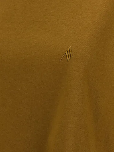 Attico Embroidered Logo T-shirt With Asymmetric Hem In Green