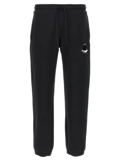 Moncler Cotton Joggers With Elasticated Cuffs And Drawstring Waistband In Black