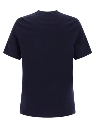 Brunello Cucinelli Men Logo Print T-shirt In Blue