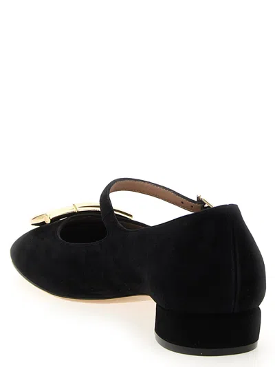 Ferragamo Square Toe Low Block Heel Ballerina Shoes
