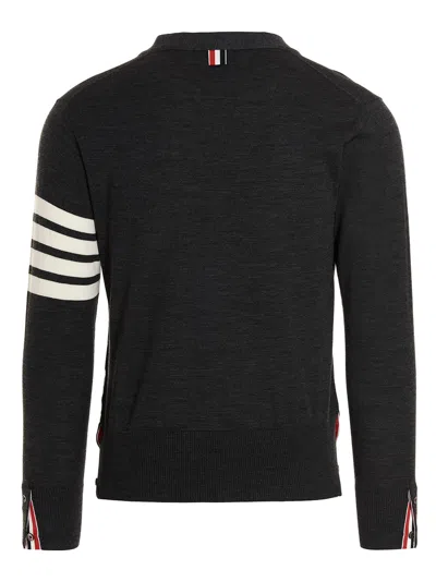 Thom Browne Merino Wool Cardigan Sweaters And Cardigans Gray In Gray