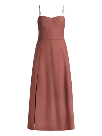 12 Storeez Pocket-detail Midi Dress In Brown