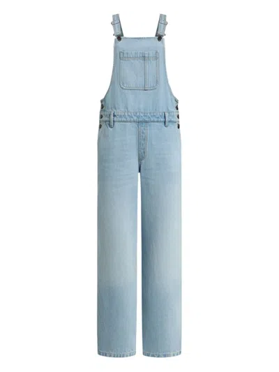 12 Storeez Denim Strap Jumpsuit In Blue
