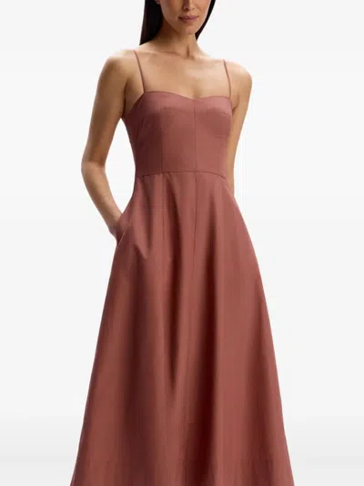 12 Storeez Pocket-detail Midi Dress In Brown