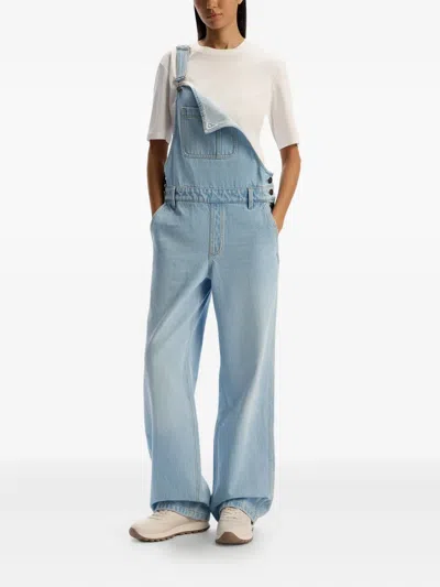 12 Storeez Denim Strap Jumpsuit In Blue
