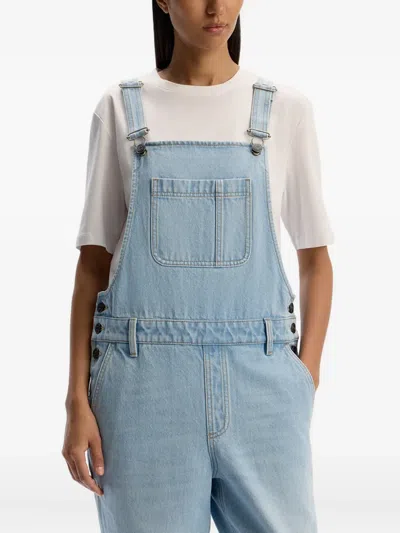 12 Storeez Denim Strap Jumpsuit In Blue