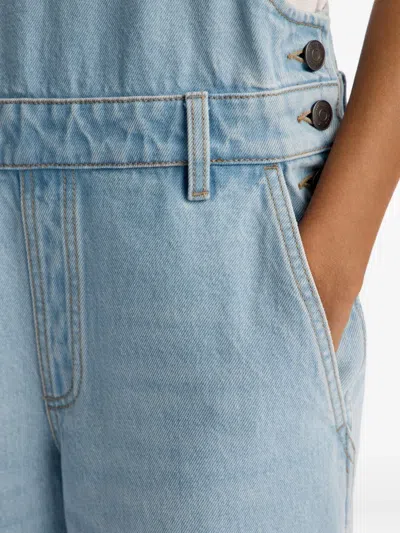 12 Storeez Denim Strap Jumpsuit In Blue