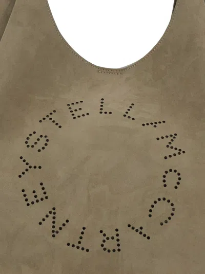 Stella Mccartney Beige Shoulder Bag With Maxi Logo Lettering On The Front