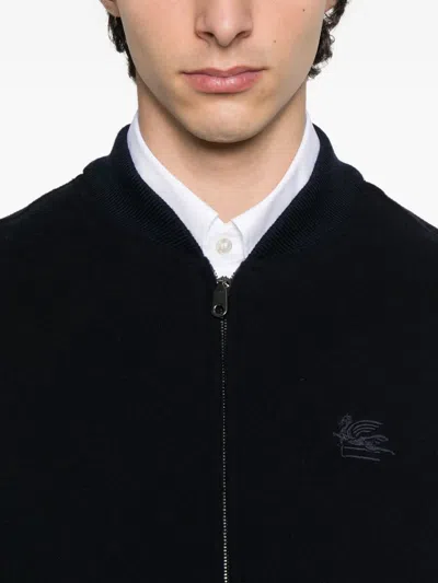 Etro Wool Bomber Jacket In Black
