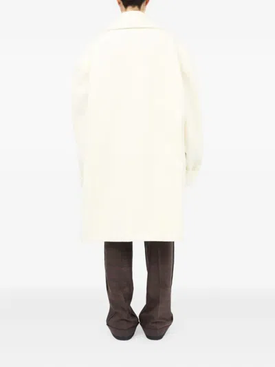 Mm6 Maison Margiela Mm6 By Maison Margiela Double-breasted Oversized Wool Coat With Large Buttons In White
