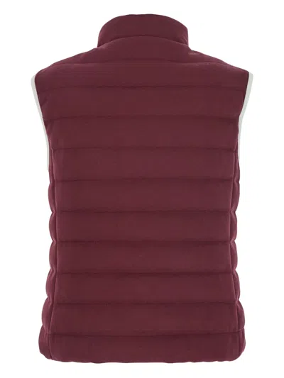 Brunello Cucinelli Logo Quilted High Collar Sleeveless Jacket