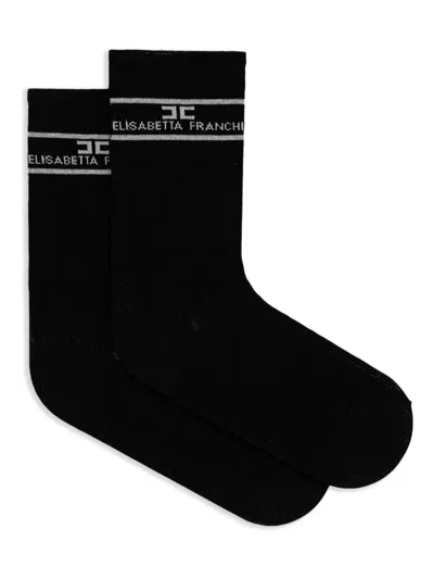 Elisabetta Franchi Logo-detail Socks In Black