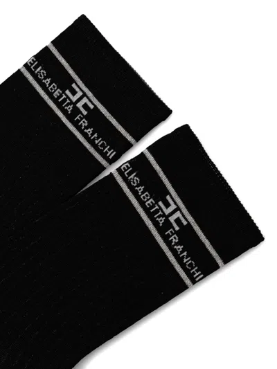 Elisabetta Franchi Logo-detail Socks In Black
