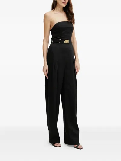 Elisabetta Franchi Strapless Belted Jumpsuit In Black