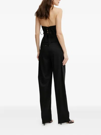 Elisabetta Franchi Strapless Belted Jumpsuit In Black