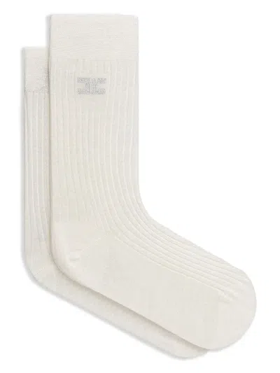Elisabetta Franchi Ribbed Rhinestone Cotton Socks