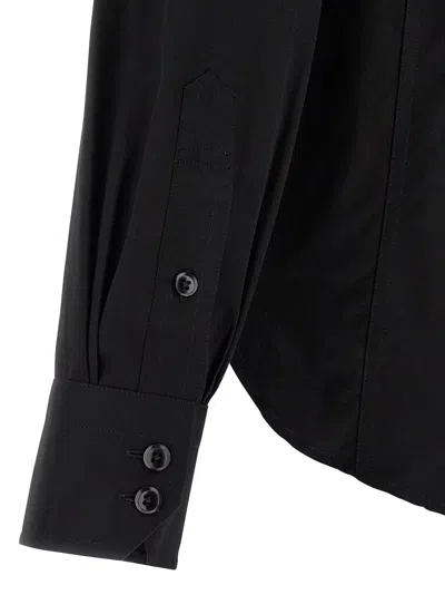 Tom Ford Silk Shirt With Button-down Collar And Chest Pockets In Black