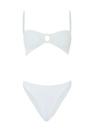 Hunza G Misty Bikini With White Pearl Circle