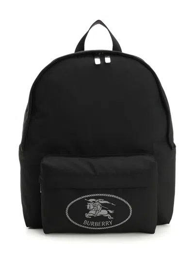 Burberry Black Backpack With Spacious Design And Padded Straps