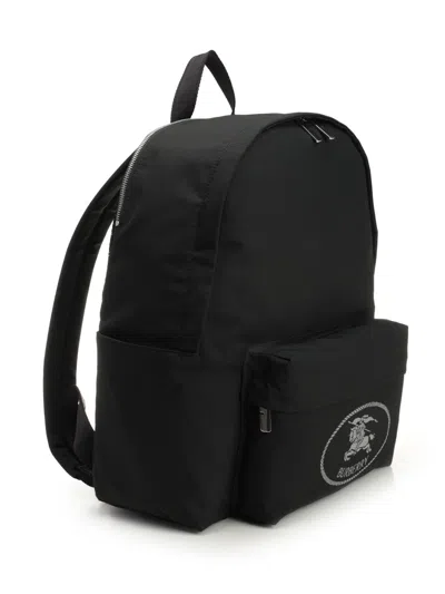Burberry Black Backpack With Spacious Design And Padded Straps