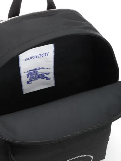 Burberry Black Backpack With Spacious Design And Padded Straps