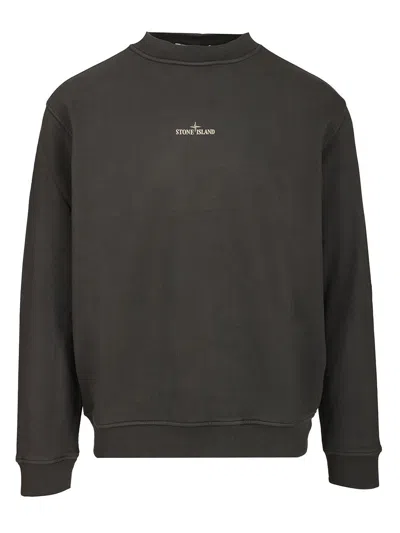 Stone Island Sweatshirt With Industrial Flow Print In Gray