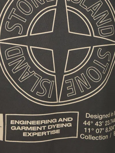 Stone Island Sweatshirt With Industrial Flow Print In Gray